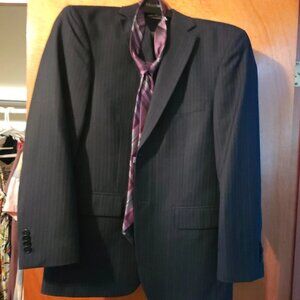 Jhanes Barnes Black pin-strip Suit 3 piece Set